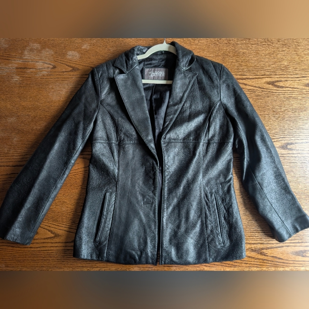 Wilson's Vintage Y2k Black Leather Jacket